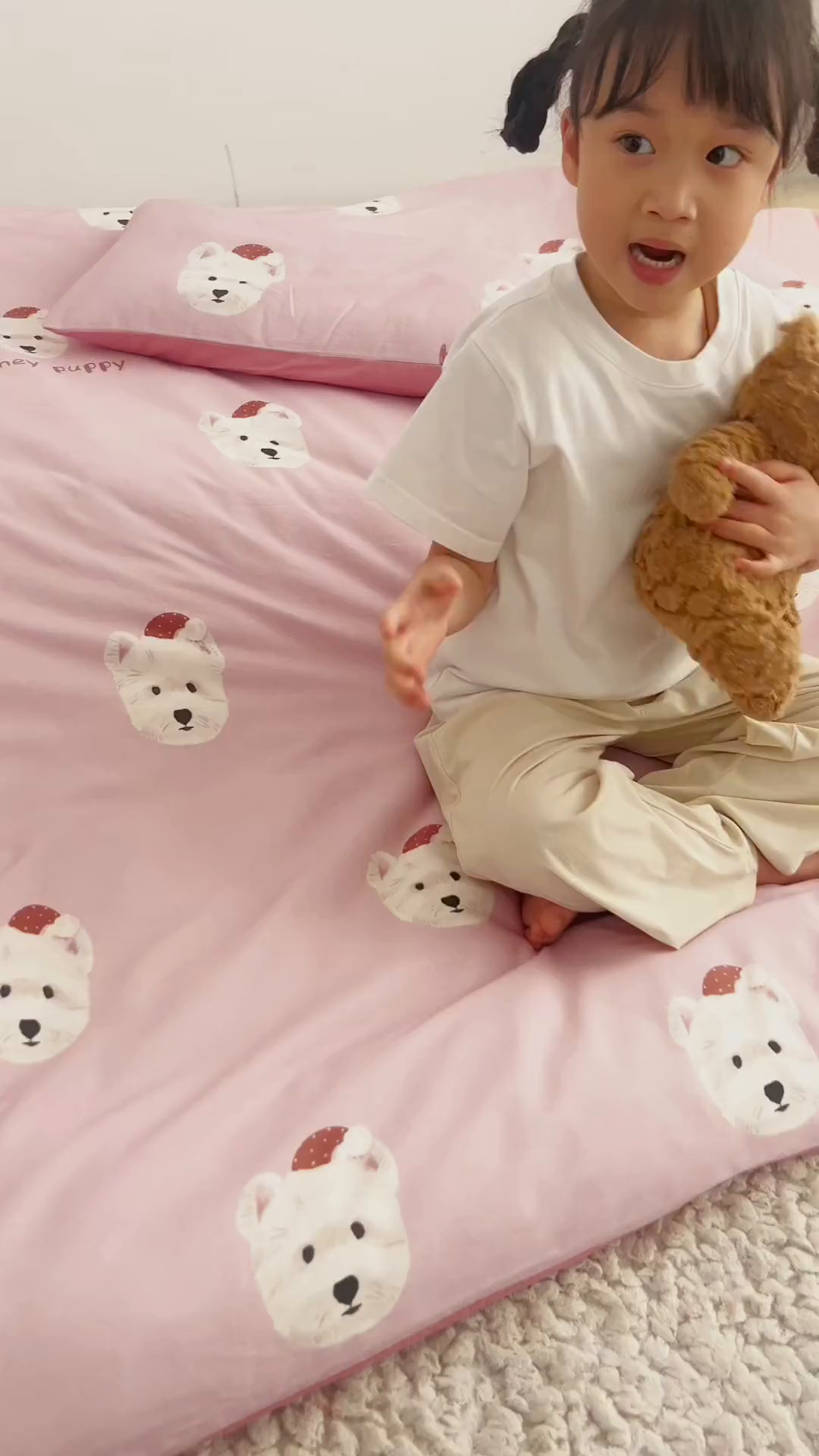 91家纺网 家纺一手货源 找家纺 艾佳宝贝 2025新款A类全棉多功能可拆卸儿童盖毯四季被子 乖萌小狗