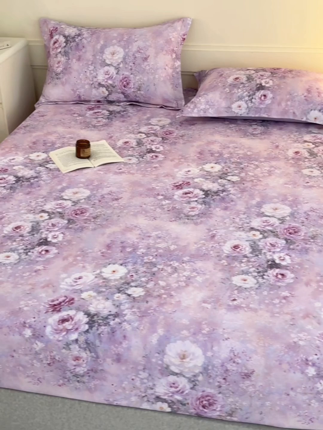 91家纺网 家纺一手货源 找家纺 元元家居（元元被业） 2025秋冬新款全棉纯棉磨毛印花单床笠 爱诺紫