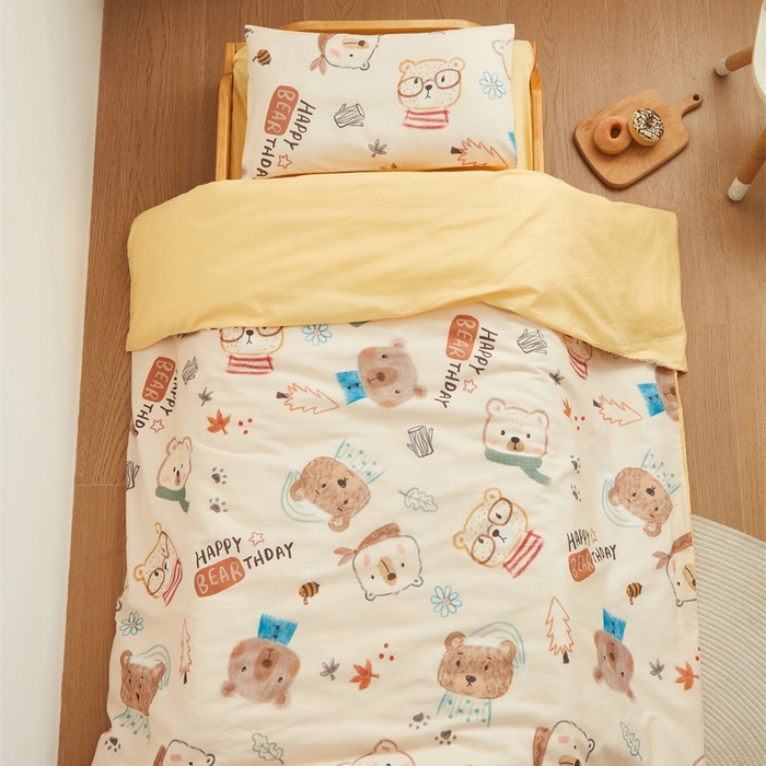 91家纺网 家纺一手货源 找家纺 艾佳宝贝 2025新款A类全棉多功能可拆卸儿童盖毯四季被子 憨憨萌熊