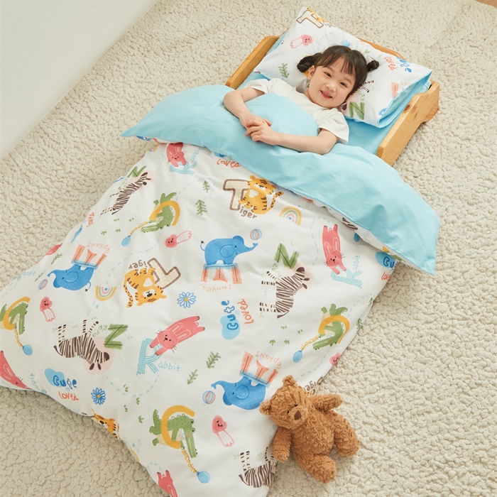 91家纺网 家纺一手货源 找家纺 艾佳宝贝 2025新款A类全棉多功能可拆卸儿童盖毯四季被子 动物的世界