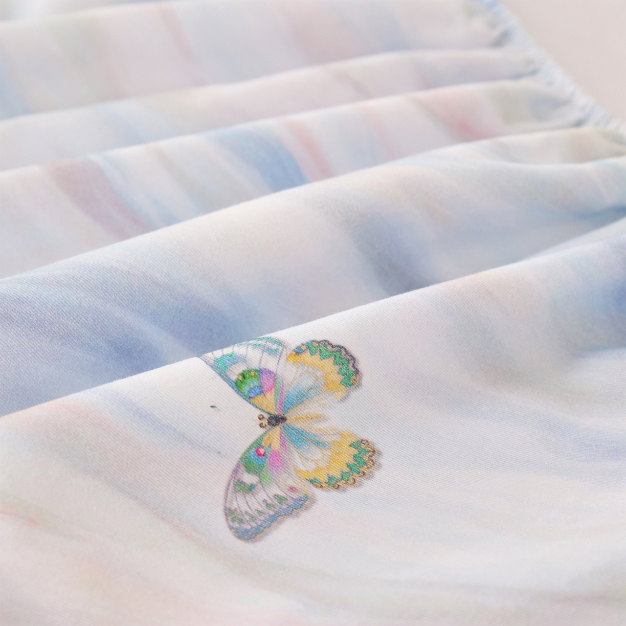 91家纺网 家纺一手货源 找家纺 元元家居（元元被业） 2025秋冬新款全棉纯棉磨毛印花单床笠 蝶梦星河