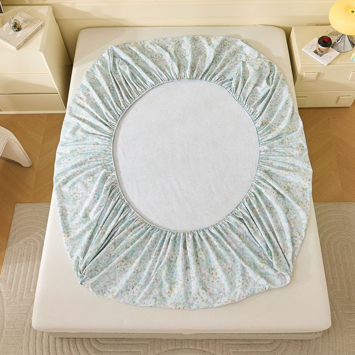 91家纺网 家纺一手货源 找家纺 元元家居（元元被业） 2025秋冬新款全棉纯棉磨毛印花单床笠 锦云情深