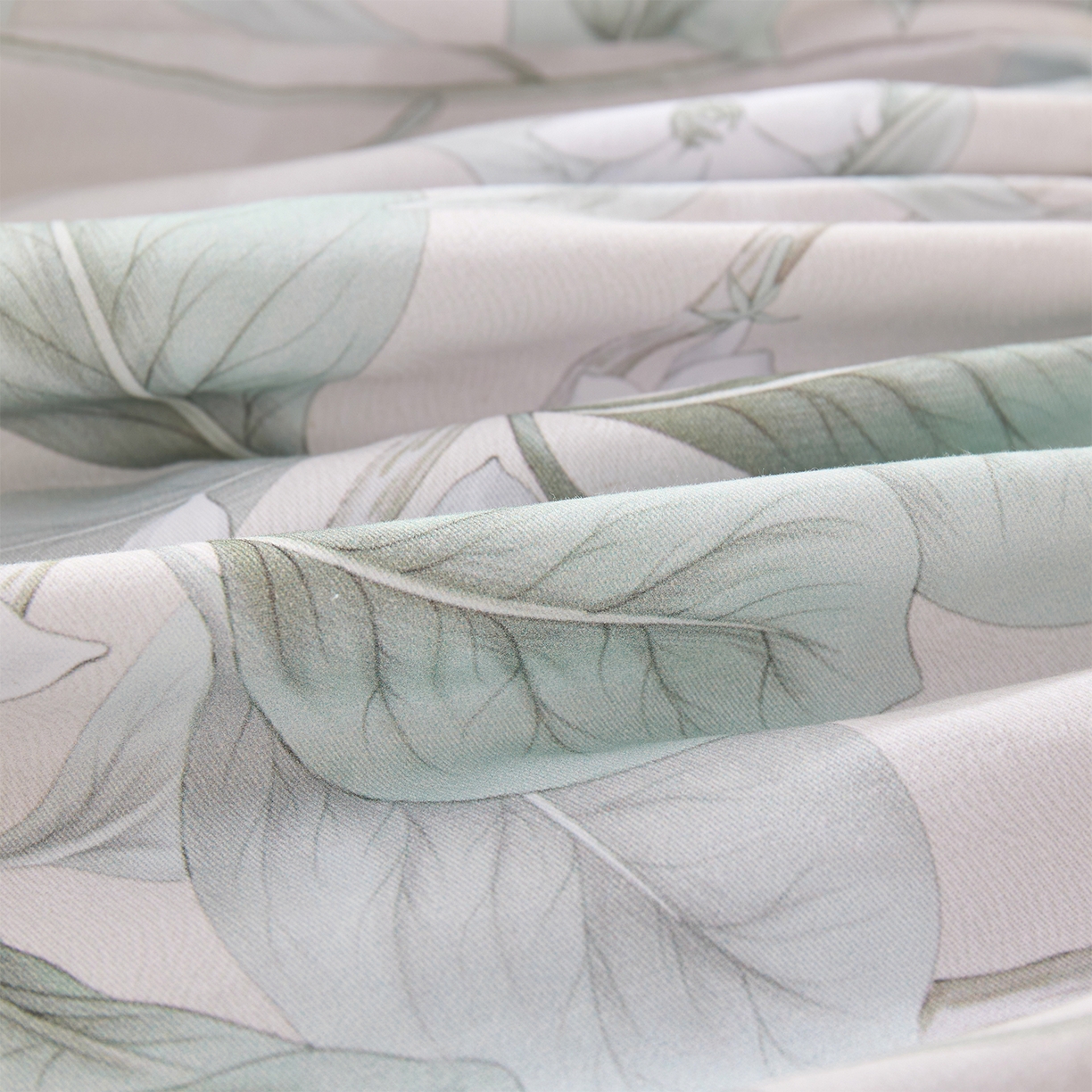 91家纺网 家纺一手货源 找家纺 元元家居（元元被业） 2025秋冬新款全棉纯棉磨毛印花单床笠 落叶白霜