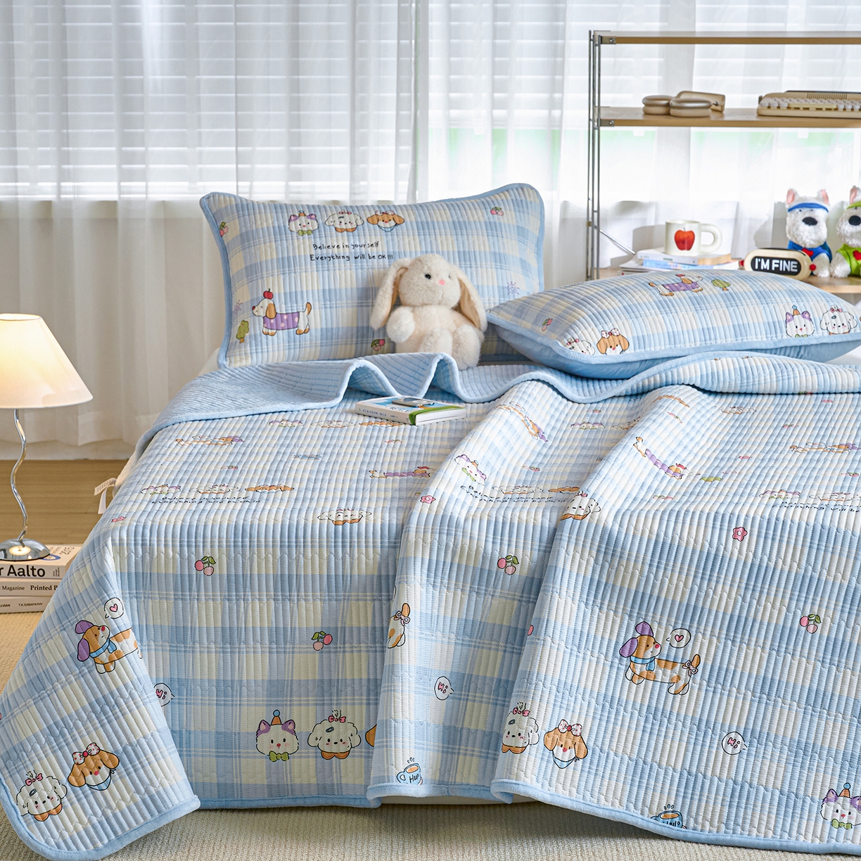 91家纺网 家纺一手货源 找家纺 小叮当家纺仓储工厂店 2025新款A版全棉B版牛奶绒床盖系列单床盖床盖单件 逗号日记（A棉B绒）