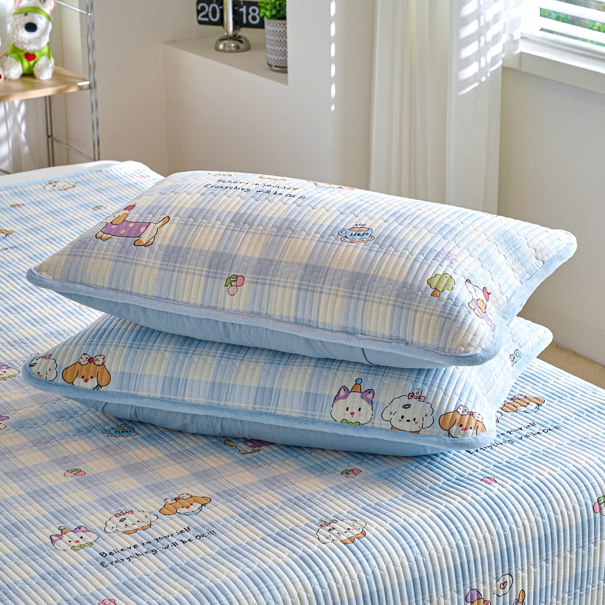 91家纺网 家纺一手货源 找家纺 小叮当家纺仓储工厂店 2025新款A版全棉B版牛奶绒床盖系列单床盖床盖单件 逗号日记（A棉B绒）