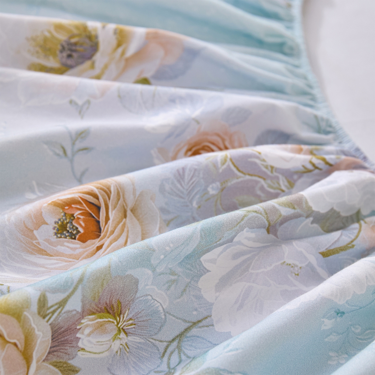 91家纺网 家纺一手货源 找家纺 元元家居（元元被业） 2025秋冬新款全棉纯棉磨毛印花单床笠 玫瑰花绣