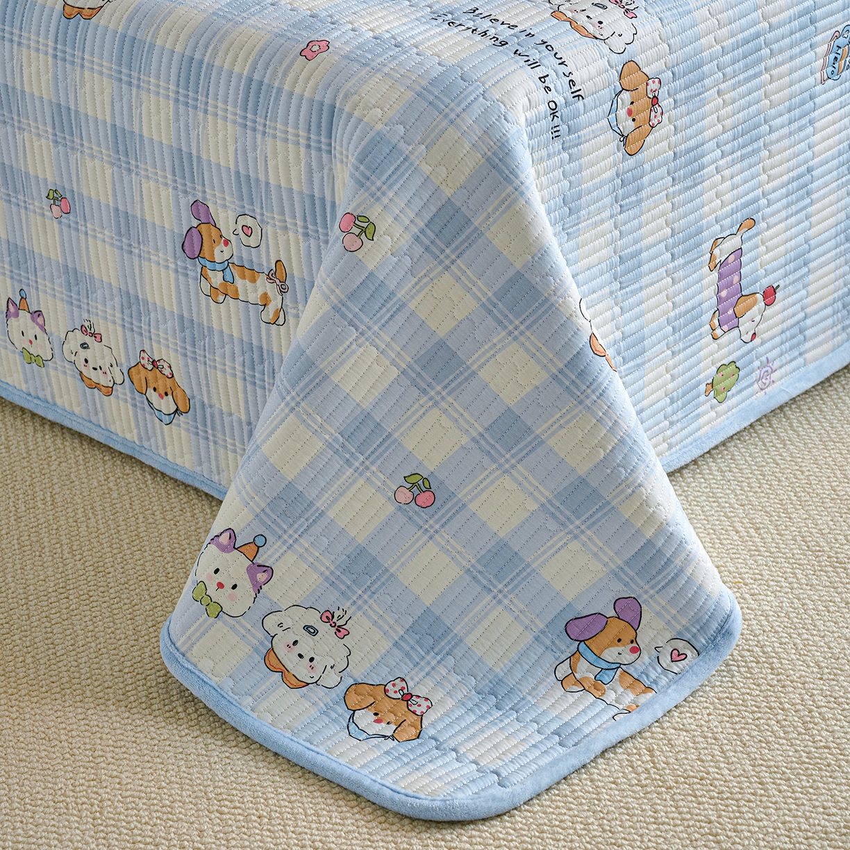 91家纺网 家纺一手货源 找家纺 小叮当家纺仓储工厂店 2025新款A版全棉B版牛奶绒床盖系列单床盖床盖单件 逗号日记（A棉B绒）