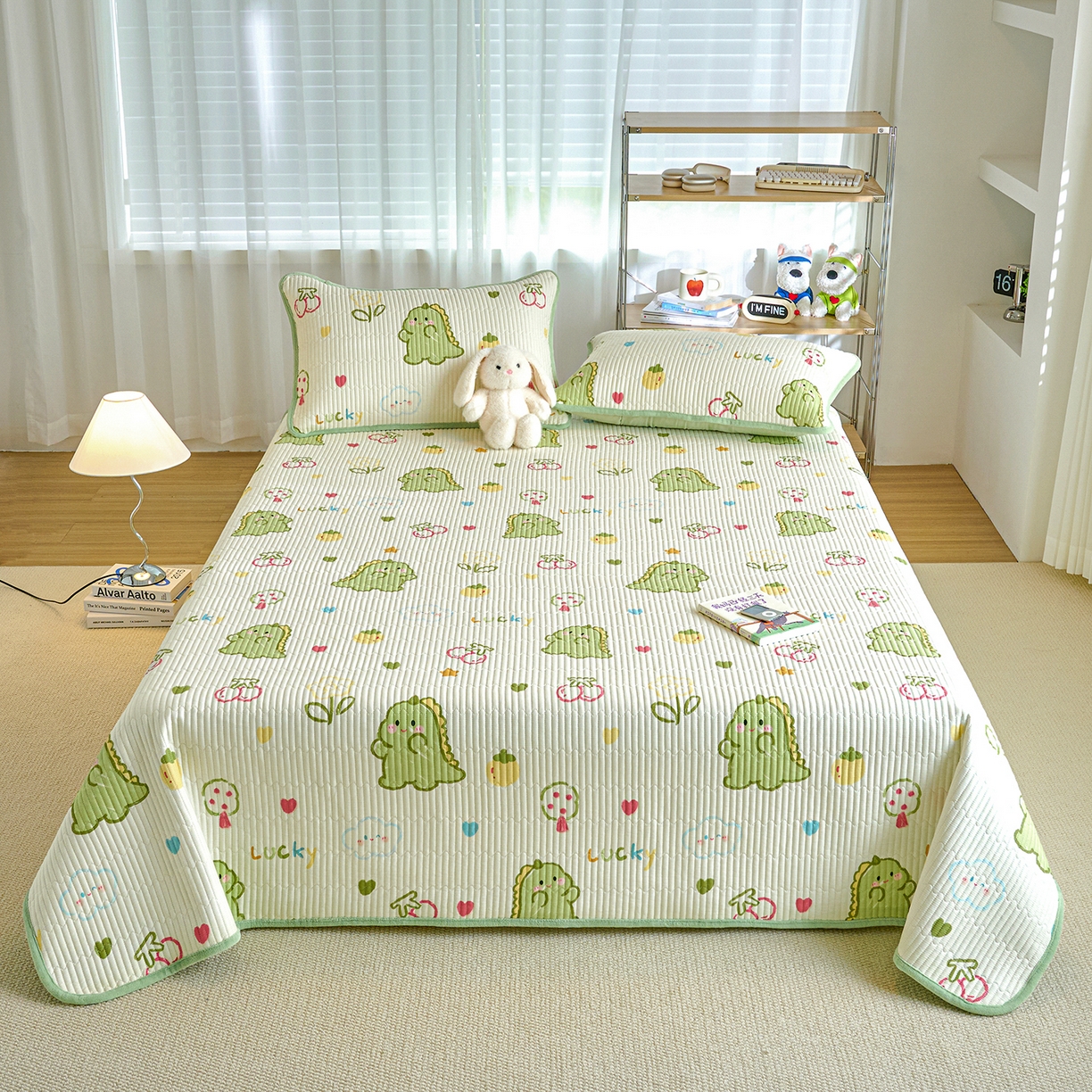 91家纺网 家纺一手货源 找家纺 小叮当家纺仓储工厂店 2025新款A版全棉B版牛奶绒床盖系列单床盖床盖单件 幸运独角龙（A棉B绒）