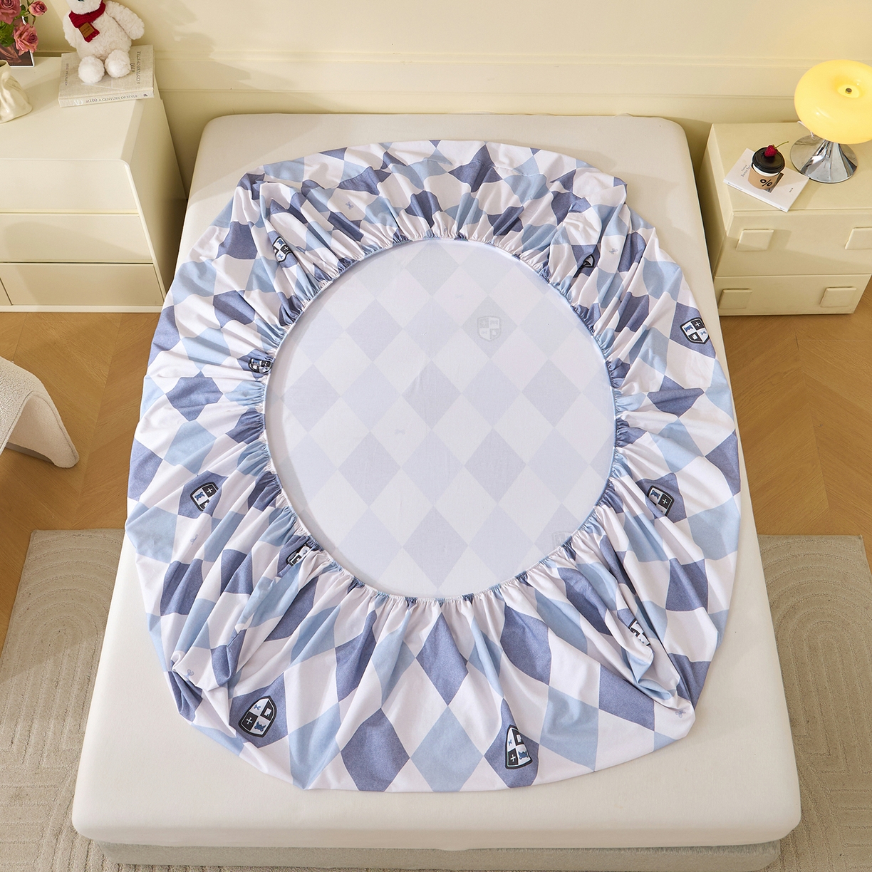 91家纺网 家纺一手货源 找家纺 元元家居（元元被业） 2025秋冬新款全棉纯棉磨毛印花单床笠 骑士荣耀