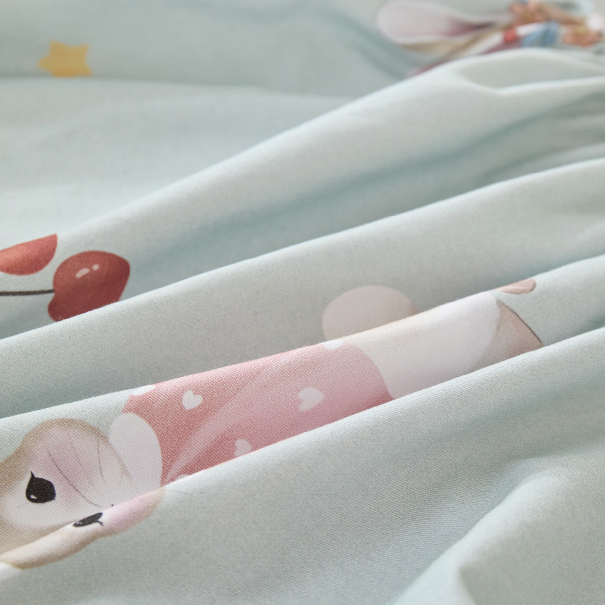 91家纺网 家纺一手货源 找家纺 元元家居（元元被业） 2025秋冬新款全棉纯棉磨毛印花单床笠 小萌免