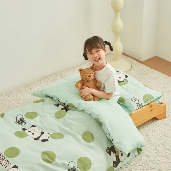 艾佳宝贝 2025新款A类全棉多功能可拆卸儿童盖毯四季被子 lucky 熊猫