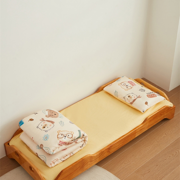 91家纺网 家纺一手货源 找家纺 艾佳宝贝 2025新款A类全棉多功能可拆卸儿童盖毯四季被子 憨憨萌熊