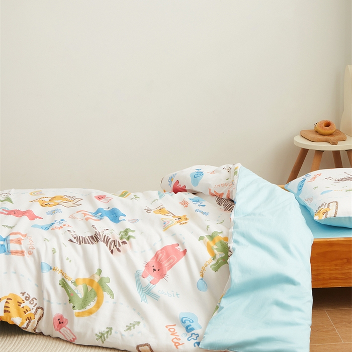 91家纺网 家纺一手货源 找家纺 艾佳宝贝 2025新款A类全棉多功能可拆卸儿童盖毯四季被子 动物的世界