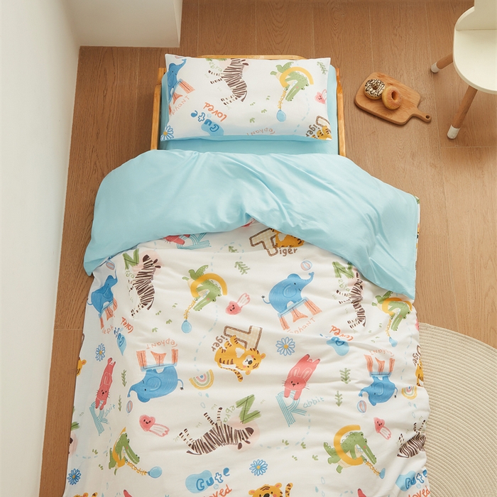 91家纺网 家纺一手货源 找家纺 艾佳宝贝 2025新款A类全棉多功能可拆卸儿童盖毯四季被子 动物的世界