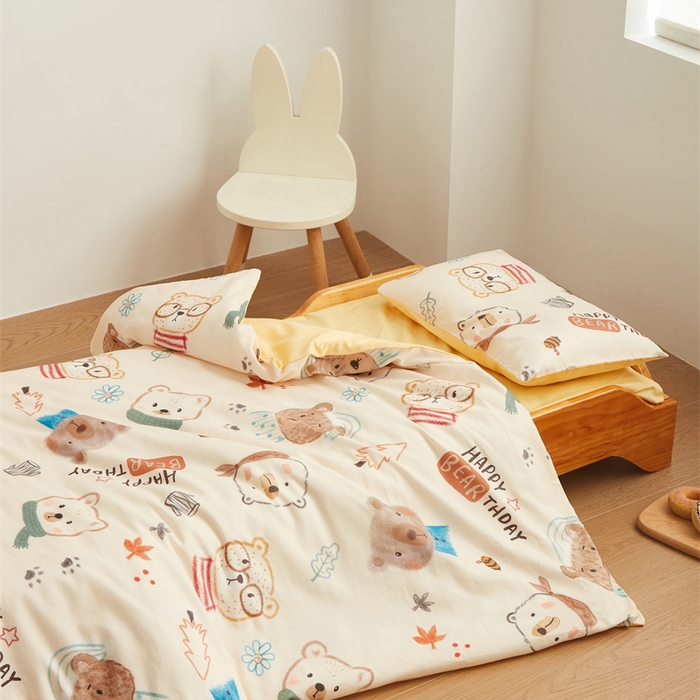 91家纺网 家纺一手货源 找家纺 艾佳宝贝 2025新款A类全棉多功能可拆卸儿童盖毯四季被子 憨憨萌熊