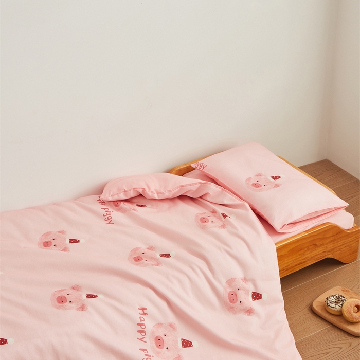 91家纺网 家纺一手货源 找家纺 艾佳宝贝 2025新款A类全棉多功能可拆卸儿童盖毯四季被子 乖巧萌猪