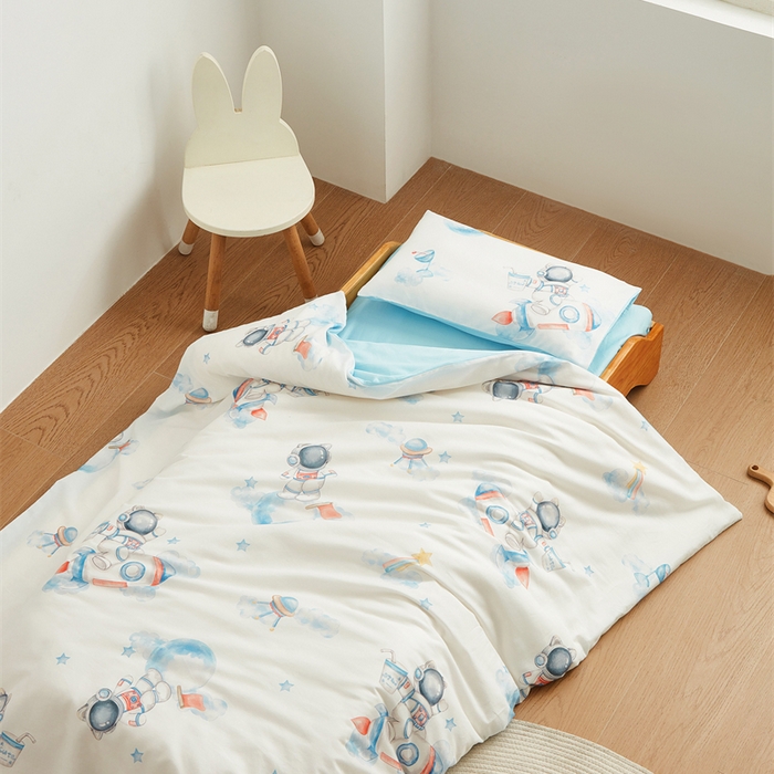 91家纺网 家纺一手货源 找家纺 艾佳宝贝 2025新款A类全棉多功能可拆卸儿童盖毯四季被子 航天员