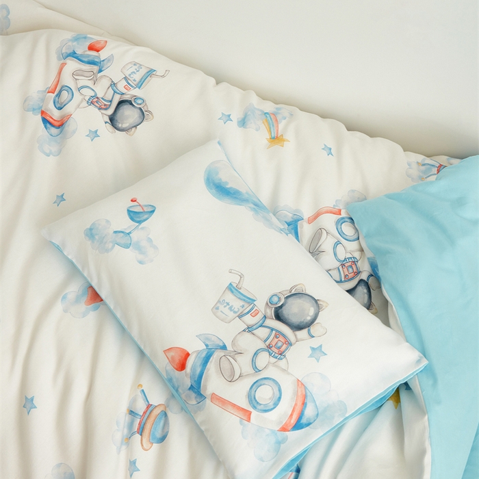 91家纺网 家纺一手货源 找家纺 艾佳宝贝 2025新款A类全棉多功能可拆卸儿童盖毯四季被子 航天员