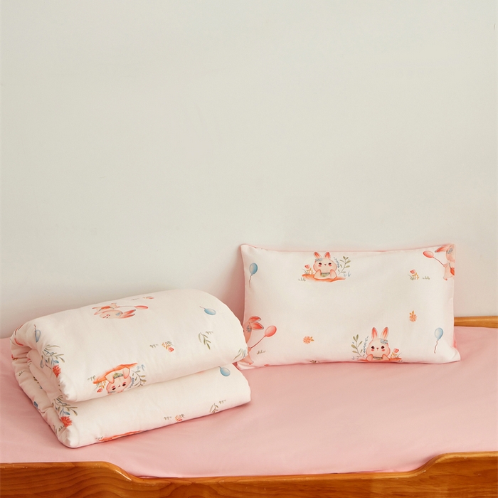 91家纺网 家纺一手货源 找家纺 艾佳宝贝 2025新款A类全棉多功能可拆卸儿童盖毯四季被子 春日游玩