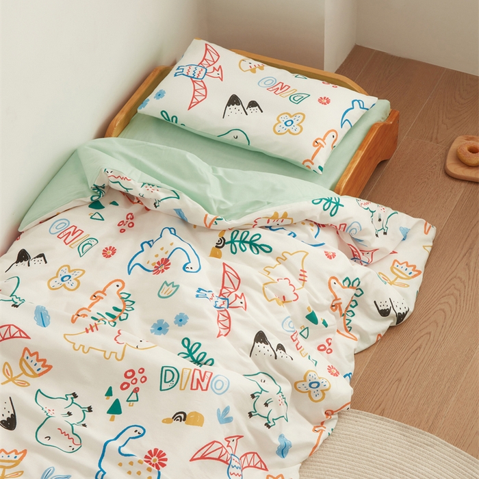91家纺网 家纺一手货源 找家纺 艾佳宝贝 2025新款A类全棉多功能可拆卸儿童盖毯四季被子 好多恐龙