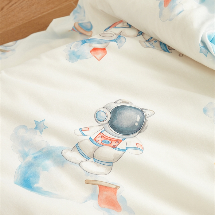 91家纺网 家纺一手货源 找家纺 艾佳宝贝 2025新款A类全棉多功能可拆卸儿童盖毯四季被子 航天员