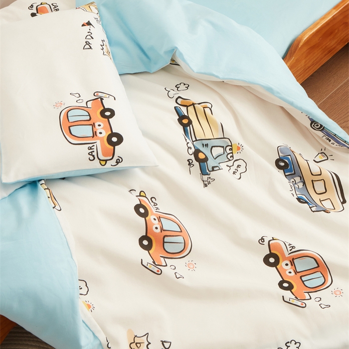 91家纺网 家纺一手货源 找家纺 艾佳宝贝 2025新款A类全棉多功能可拆卸儿童盖毯四季被子 巴士汽车