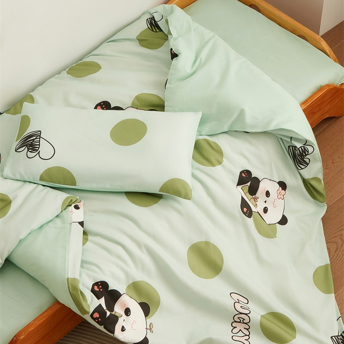 91家纺网 家纺一手货源 找家纺 艾佳宝贝 2025新款A类全棉多功能可拆卸儿童盖毯四季被子 lucky 熊猫