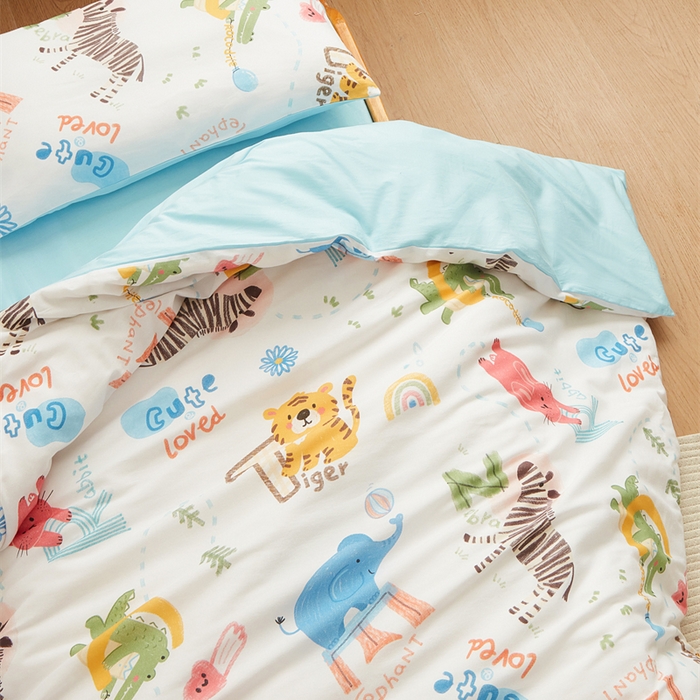 91家纺网 家纺一手货源 找家纺 艾佳宝贝 2025新款A类全棉多功能可拆卸儿童盖毯四季被子 动物的世界