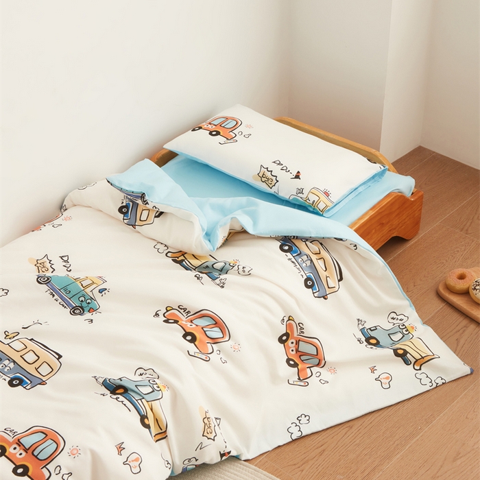 91家纺网 家纺一手货源 找家纺 艾佳宝贝 2025新款A类全棉多功能可拆卸儿童盖毯四季被子 巴士汽车