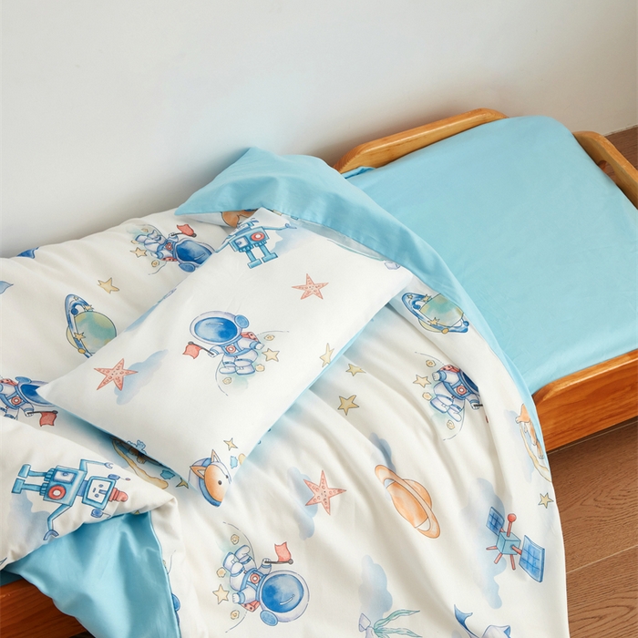 91家纺网 家纺一手货源 找家纺 艾佳宝贝 2025新款A类全棉多功能可拆卸儿童盖毯四季被子 太空飞行