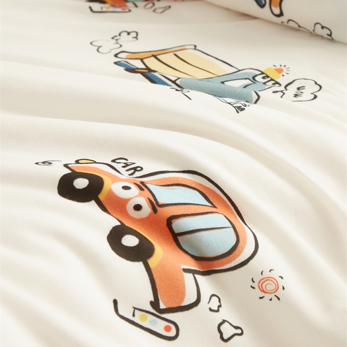 91家纺网 家纺一手货源 找家纺 艾佳宝贝 2025新款A类全棉多功能可拆卸儿童盖毯四季被子 巴士汽车