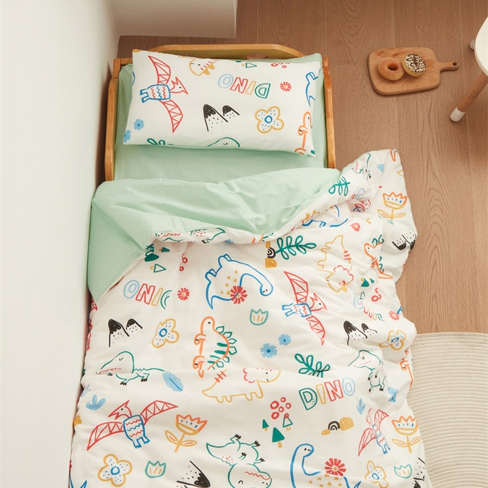 91家纺网 家纺一手货源 找家纺 艾佳宝贝 2025新款A类全棉多功能可拆卸儿童盖毯四季被子 好多恐龙