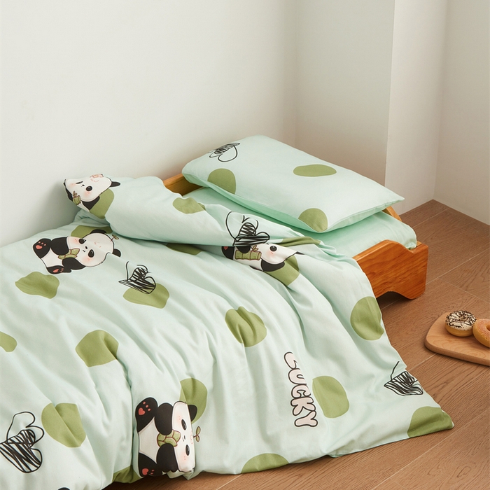 91家纺网 家纺一手货源 找家纺 艾佳宝贝 2025新款A类全棉多功能可拆卸儿童盖毯四季被子 lucky 熊猫
