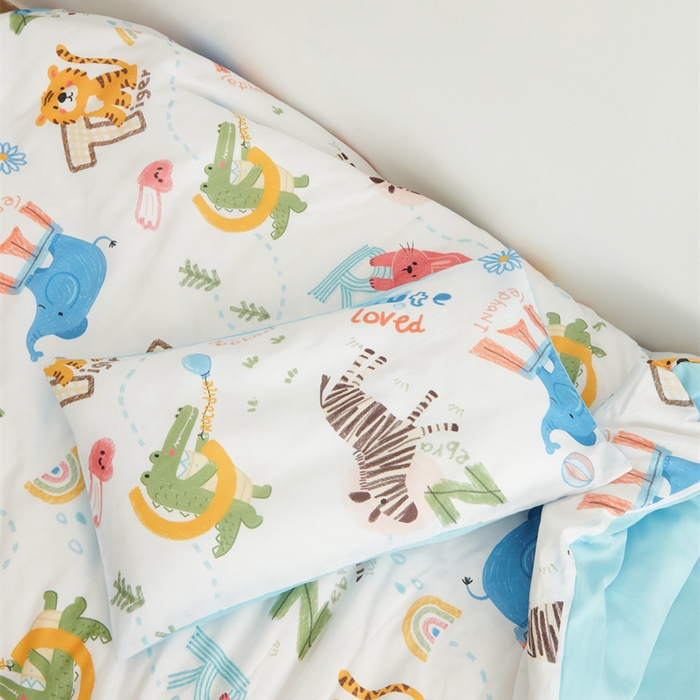 91家纺网 家纺一手货源 找家纺 艾佳宝贝 2025新款A类全棉多功能可拆卸儿童盖毯四季被子 动物的世界