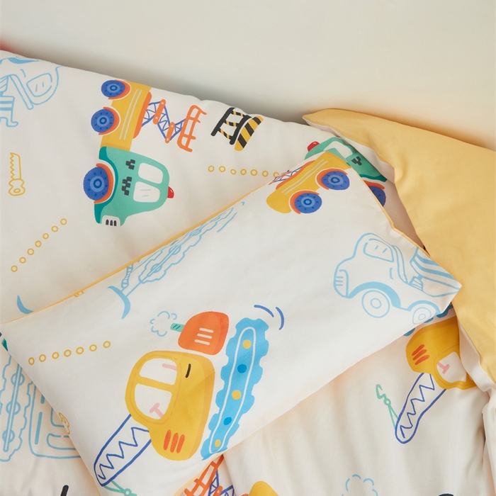 91家纺网 家纺一手货源 找家纺 艾佳宝贝 2025新款A类全棉多功能可拆卸儿童盖毯四季被子 工程小车