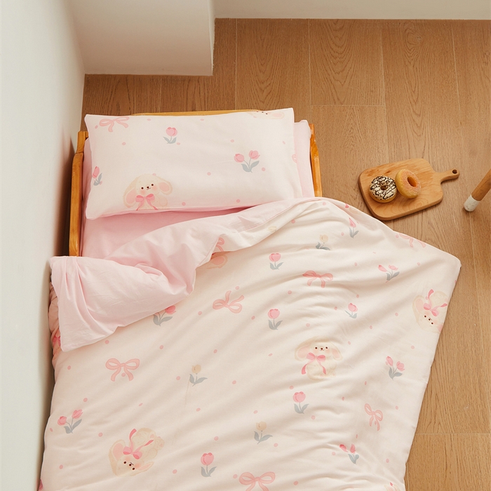 91家纺网 家纺一手货源 找家纺 艾佳宝贝 2025新款A类全棉多功能可拆卸儿童盖毯四季被子 小香兔