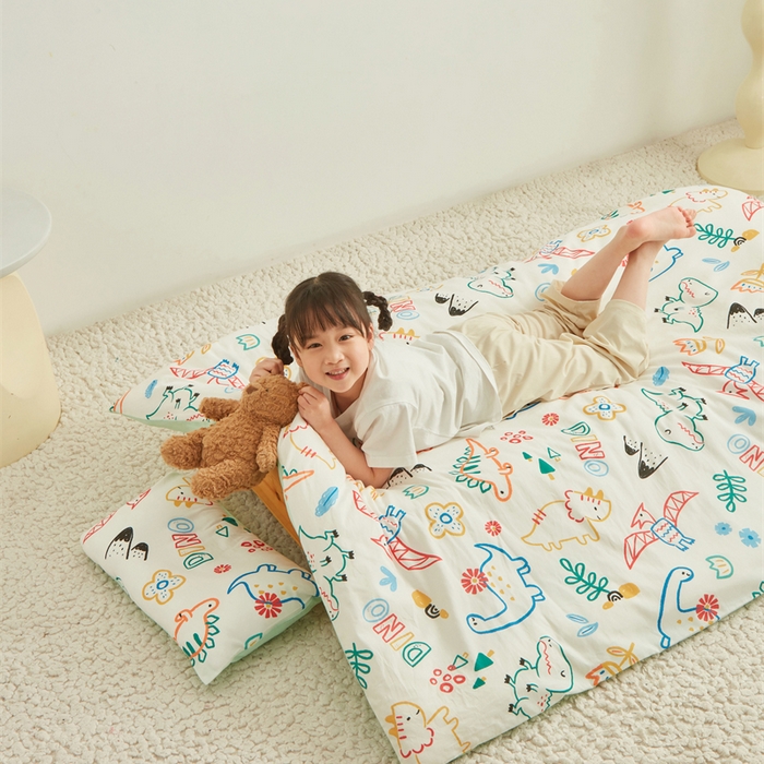 91家纺网 家纺一手货源 找家纺 艾佳宝贝 2025新款A类全棉多功能可拆卸儿童盖毯四季被子 好多恐龙