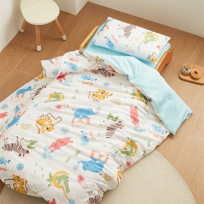 91家纺网 家纺一手货源 找家纺 艾佳宝贝 2025新款A类全棉多功能可拆卸儿童盖毯四季被子 动物的世界