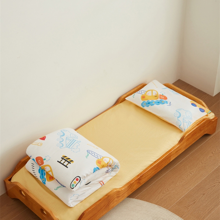 91家纺网 家纺一手货源 找家纺 艾佳宝贝 2025新款A类全棉多功能可拆卸儿童盖毯四季被子 工程小车