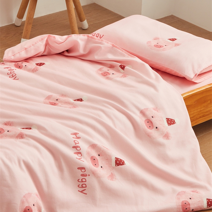 91家纺网 家纺一手货源 找家纺 艾佳宝贝 2025新款A类全棉多功能可拆卸儿童盖毯四季被子 乖巧萌猪