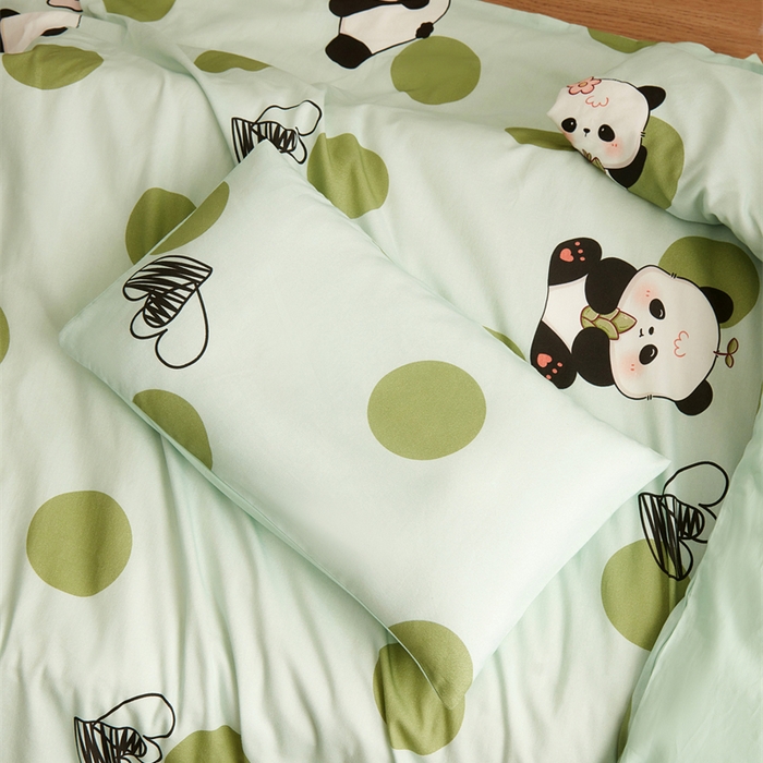 91家纺网 家纺一手货源 找家纺 艾佳宝贝 2025新款A类全棉多功能可拆卸儿童盖毯四季被子 lucky 熊猫