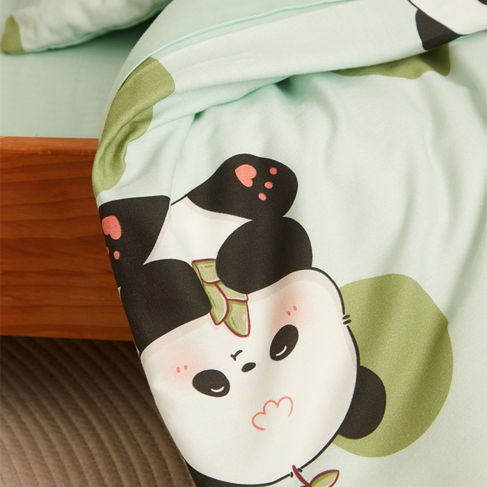 91家纺网 家纺一手货源 找家纺 艾佳宝贝 2025新款A类全棉多功能可拆卸儿童盖毯四季被子 lucky 熊猫