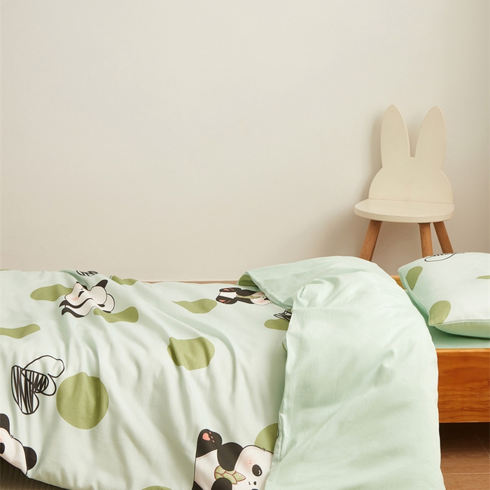 91家纺网 家纺一手货源 找家纺 艾佳宝贝 2025新款A类全棉多功能可拆卸儿童盖毯四季被子 lucky 熊猫