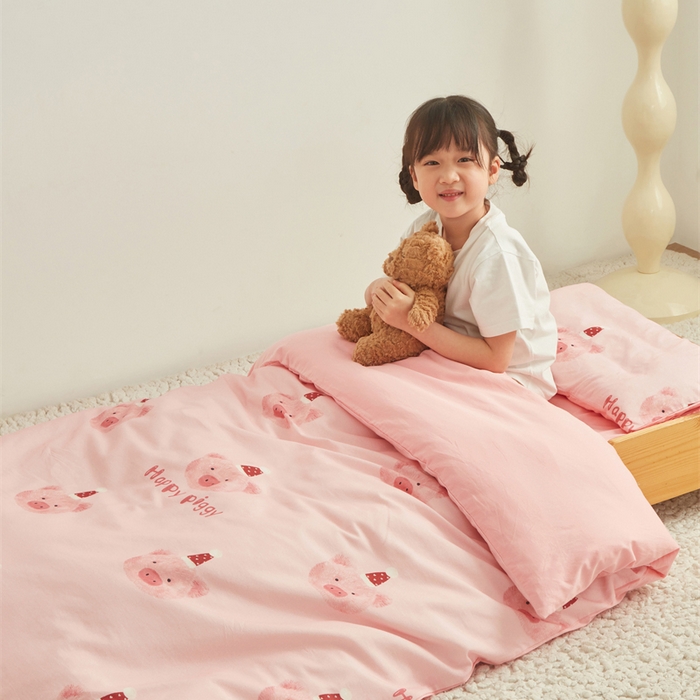91家纺网 家纺一手货源 找家纺 艾佳宝贝 2025新款A类全棉多功能可拆卸儿童盖毯四季被子 乖巧萌猪