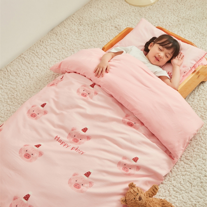艾佳宝贝 2025新款A类全棉多功能可拆卸儿童盖毯四季被子 乖巧萌猪