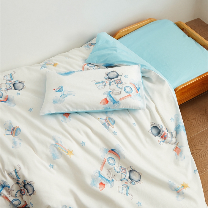 91家纺网 家纺一手货源 找家纺 艾佳宝贝 2025新款A类全棉多功能可拆卸儿童盖毯四季被子 航天员