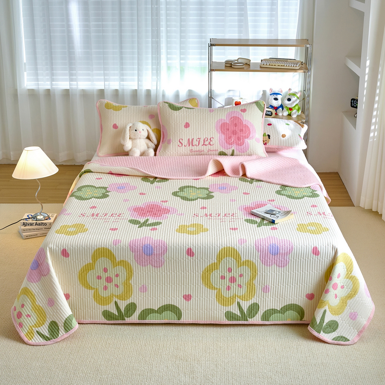 91家纺网 家纺一手货源 找家纺 小叮当家纺仓储工厂店 2025新款A版全棉B版牛奶绒床盖系列单床盖床盖单件 贝利花都（A棉B绒）