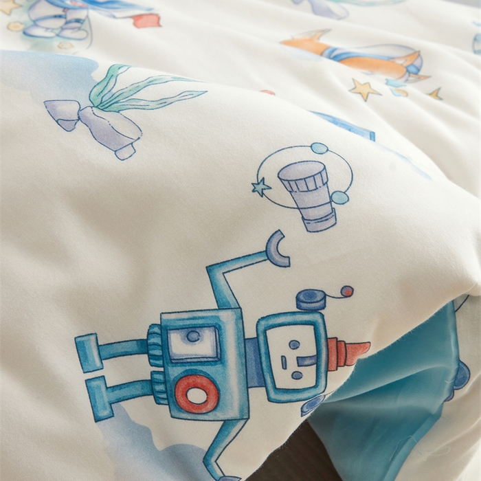 91家纺网 家纺一手货源 找家纺 艾佳宝贝 2025新款A类全棉多功能可拆卸儿童盖毯四季被子 太空飞行