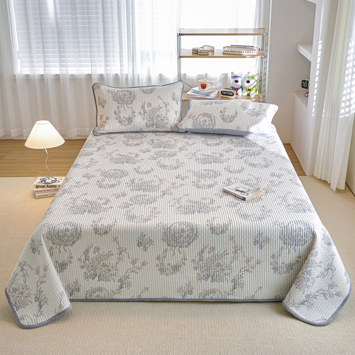 91家纺网 家纺一手货源 找家纺 小叮当家纺仓储工厂店 2025新款A版全棉B版牛奶绒床盖系列单床盖床盖单件 莫奈花园（A棉B绒）