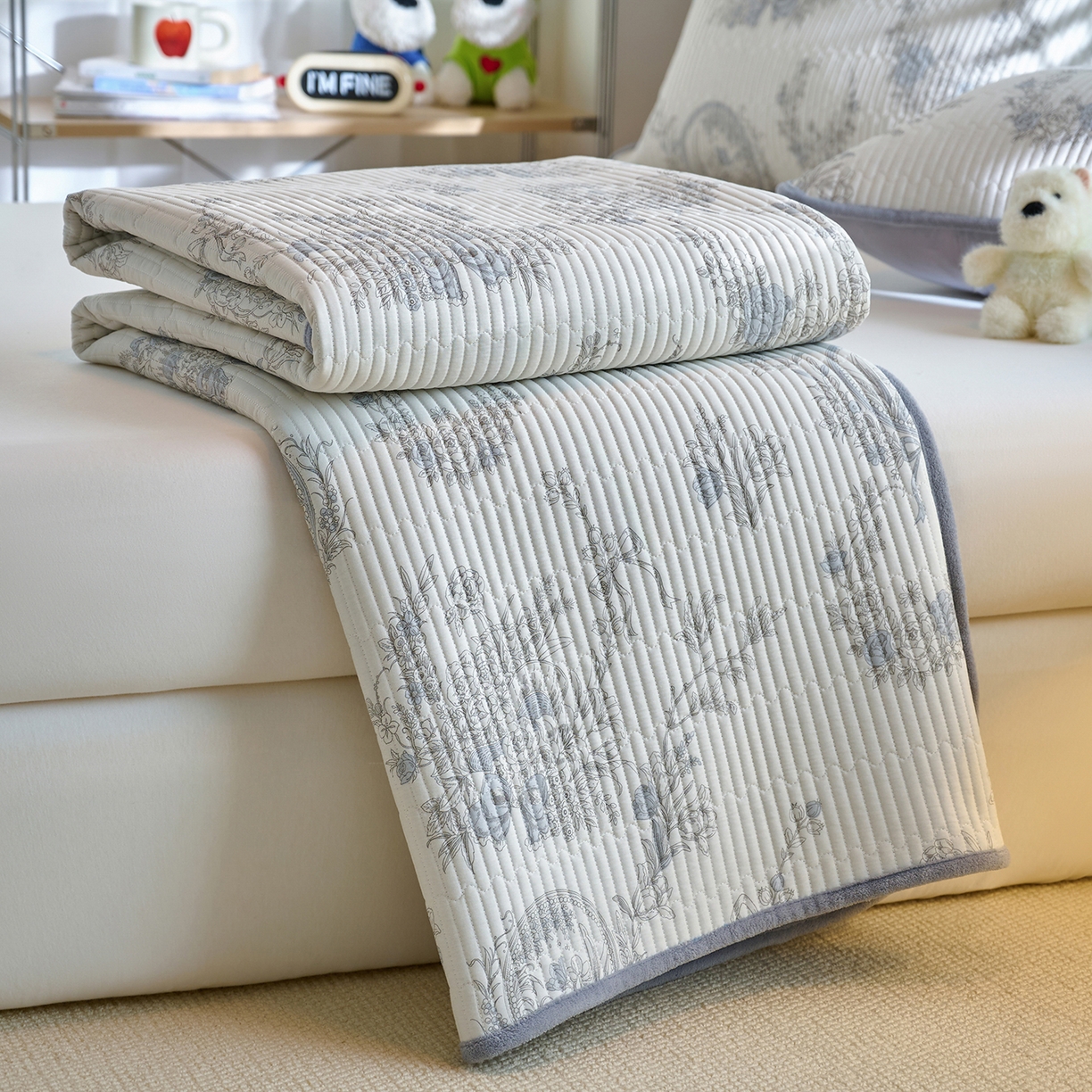 91家纺网 家纺一手货源 找家纺 小叮当家纺仓储工厂店 2025新款A版全棉B版牛奶绒床盖系列单床盖床盖单件 莫奈花园（A棉B绒）